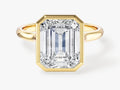 Bezel Emerald Moissanite Engagement Ring (3.00 CT)