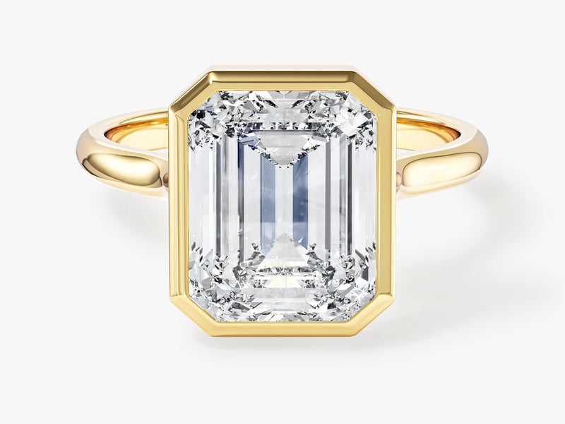 Bezel Emerald Moissanite Engagement Ring (3.00 CT)