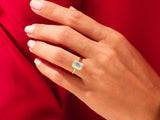 Bezel Emerald Lab Grown Diamond Engagement Ring (3.00 CT)