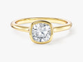 Bezel Cushion Moissanite Engagement Ring (1.00 CT)