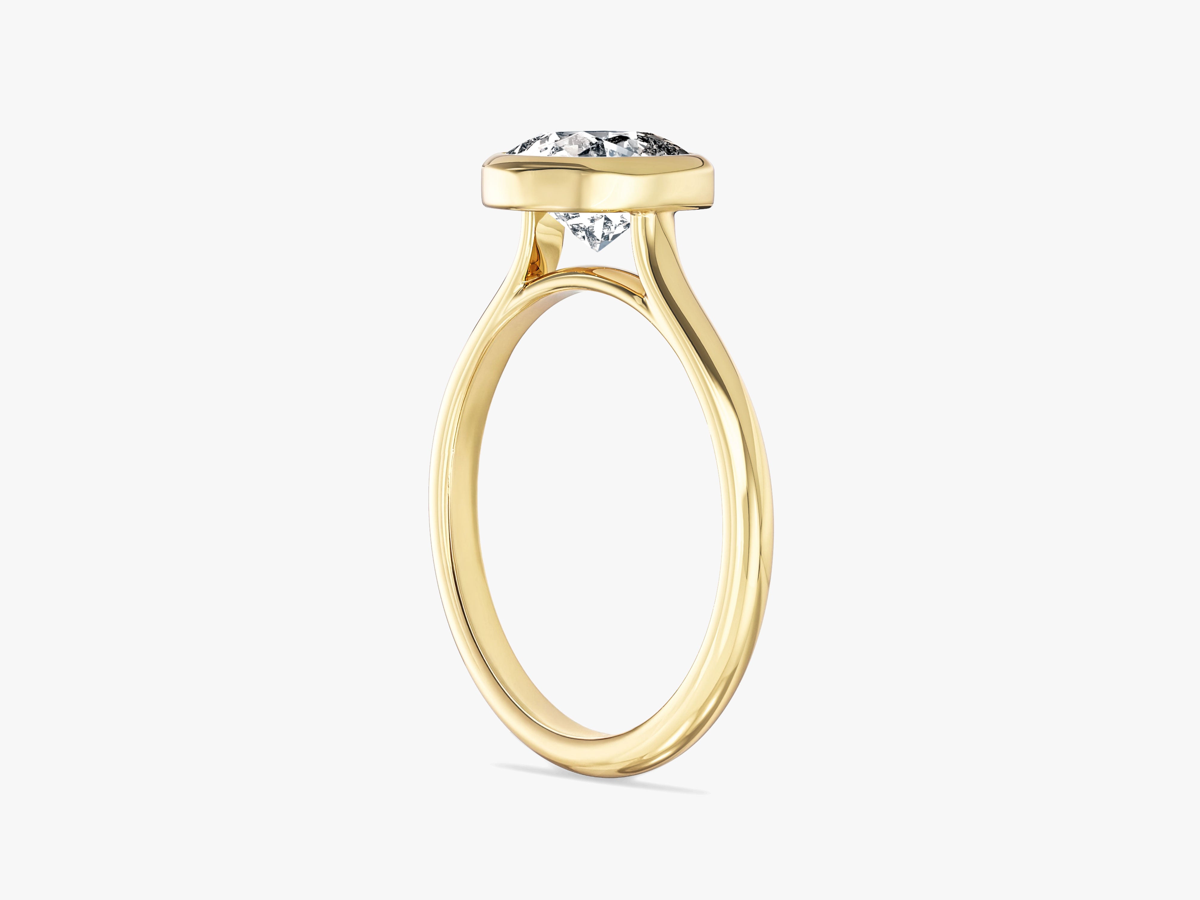 Bezel Cushion Lab Grown Diamond Engagement Ring (1.50 CT)