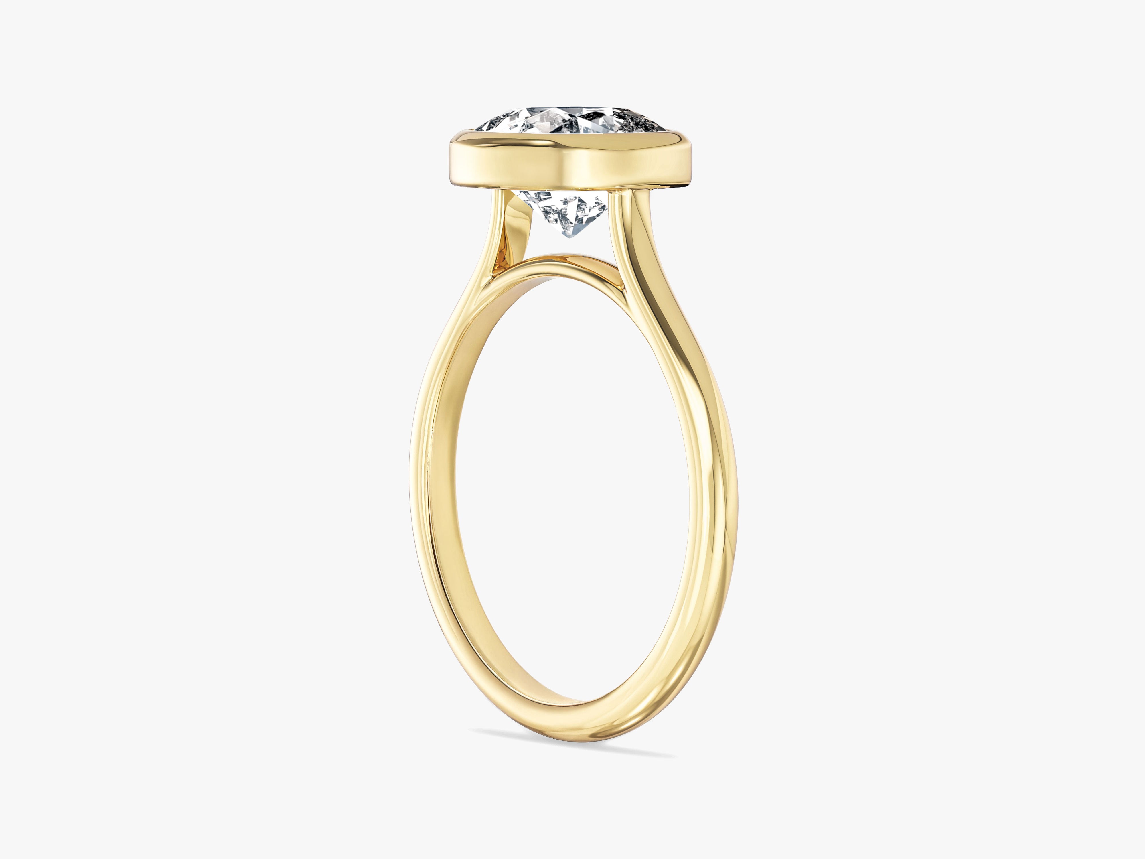 Bezel Cushion Lab Grown Diamond Engagement Ring (2.00 CT)