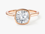 Bezel Cushion Lab Grown Diamond Engagement Ring (2.00 CT)