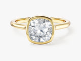 Bezel Cushion Lab Grown Diamond Engagement Ring (2.00 CT)
