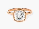 Bezel Cushion Diamond Engagement Ring (3.00 CT)