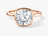 Bezel Cushion Moissanite Engagement Ring (3.00 CT)
