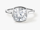 Bezel Cushion Moissanite Engagement Ring (3.00 CT)