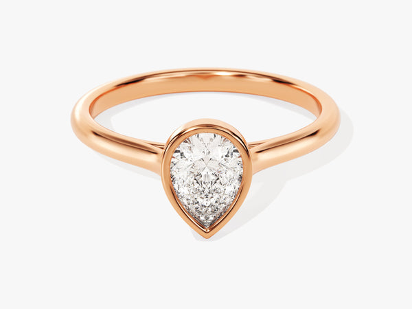 Bezel Pear Moissanite Engagement Ring (1.00 CT)