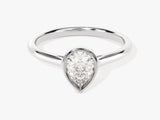Bezel Pear Moissanite Engagement Ring (1.00 CT)