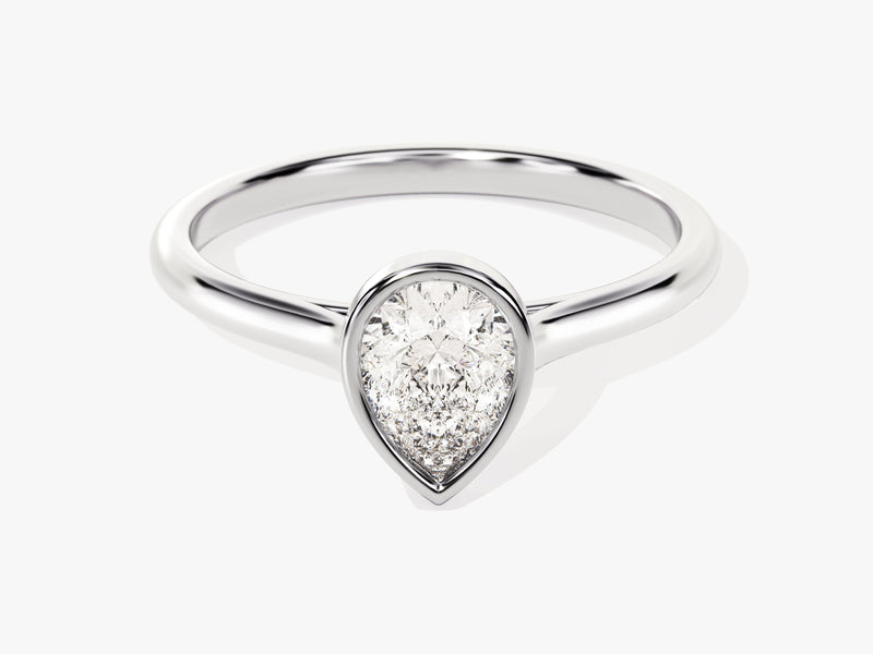 Bezel Pear Diamond Engagement Ring (1.00 CT)