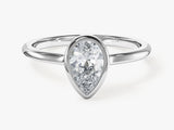 Bezel Pear Lab Grown Diamond Engagement Ring (1.00 CT)