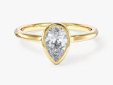 Bezel Pear Lab Grown Diamond Engagement Ring (1.00 CT)