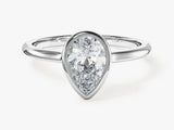 Bezel Pear Moissanite Engagement Ring (1.50 CT)