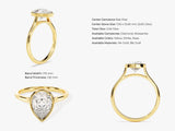 Bezel Pear Diamond Engagement Ring (2.00 CT)