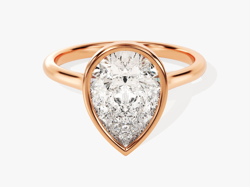Bezel Pear Diamond Engagement Ring (3.00 CT)
