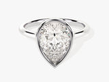 Bezel Pear Moissanite Engagement Ring (3.00 CT)