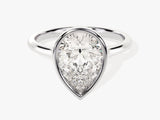 Bezel Pear Diamond Engagement Ring (3.00 CT)