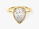 Bezel Pear Moissanite Engagement Ring (3.00 CT)