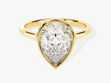 Bezel Pear Diamond Engagement Ring (3.00 CT)