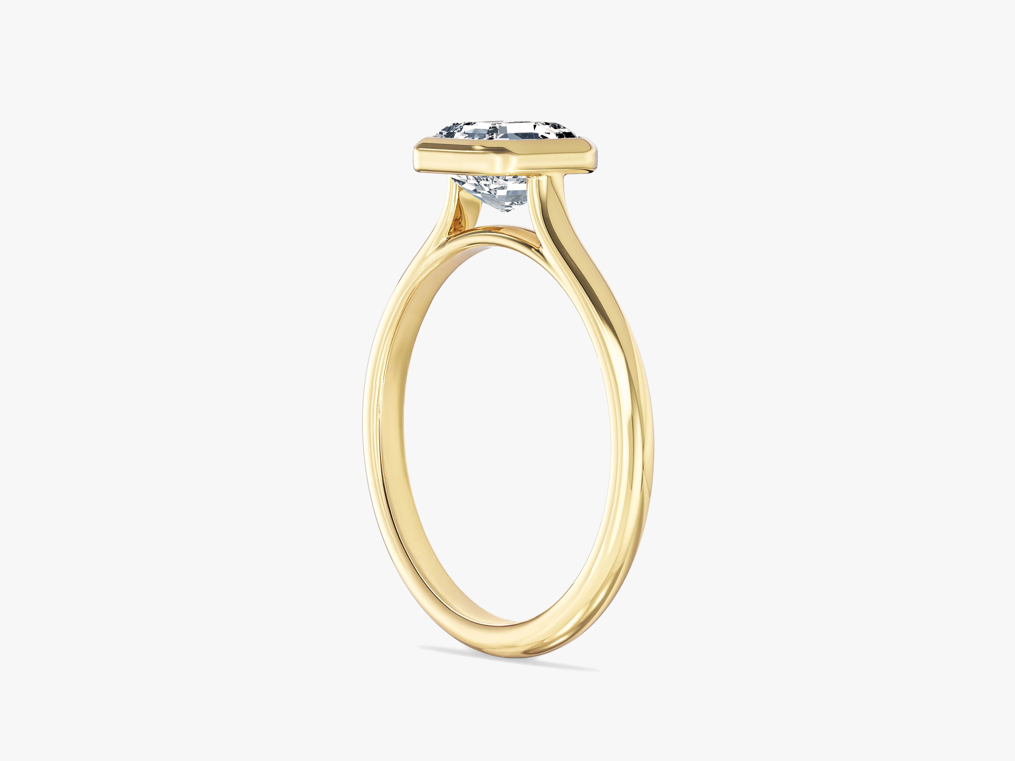 Bezel Asscher Moissanite Engagement Ring (1.00 CT)