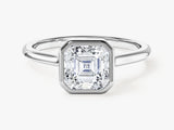 Bezel Asscher Moissanite Engagement Ring (1.50 CT)