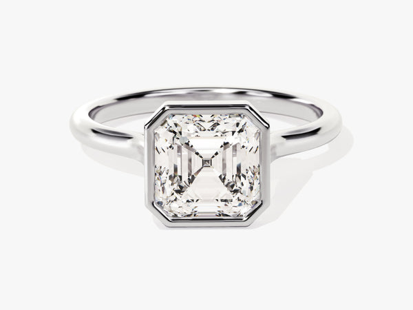 Bezel Asscher Moissanite Engagement Ring (2.00 CT)