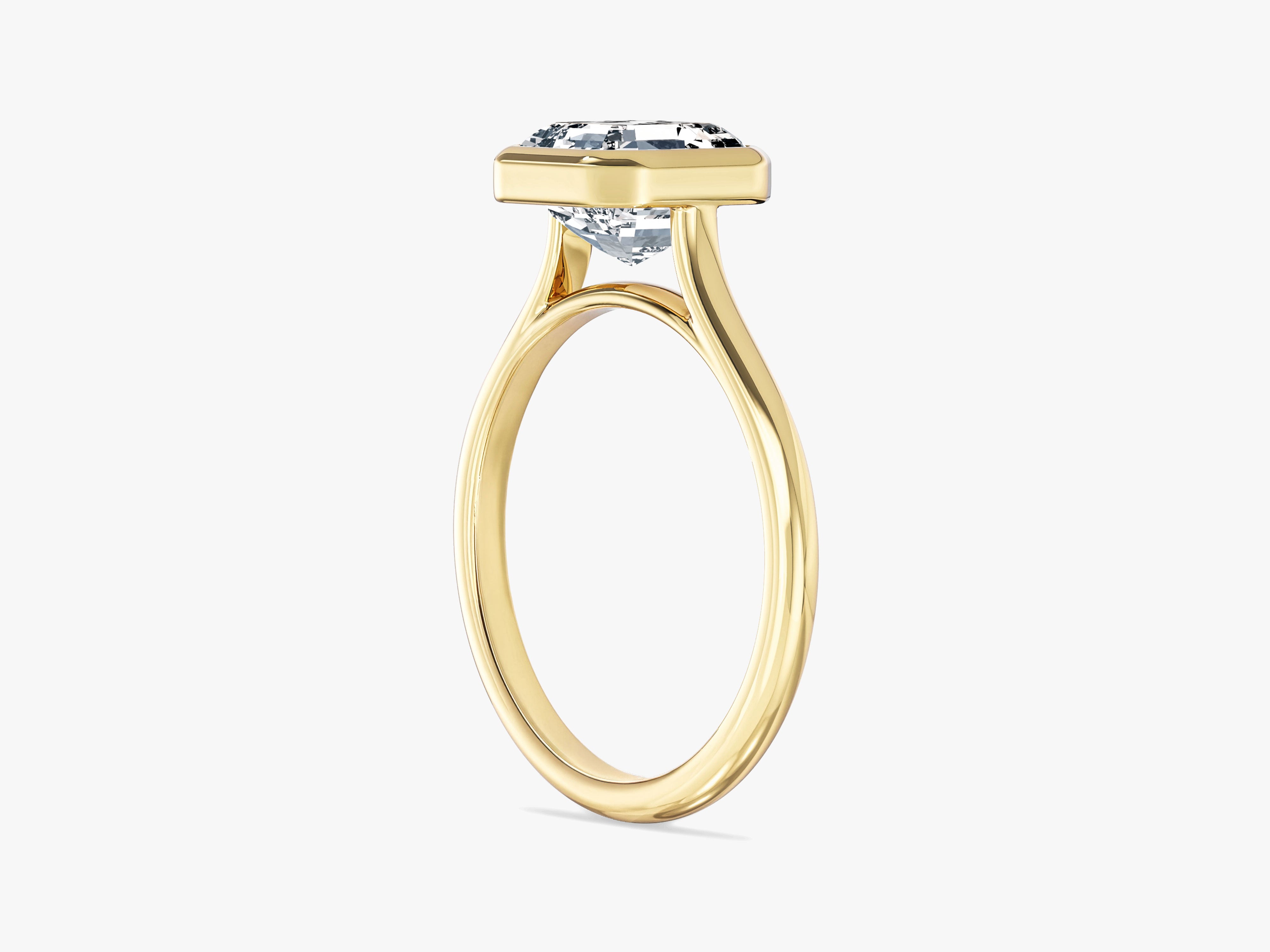 Bezel Asscher Moissanite Engagement Ring (2.00 CT)