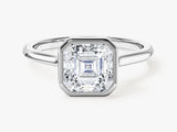 Bezel Asscher Moissanite Engagement Ring (2.00 CT)