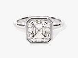 Bezel Asscher Lab Grown Diamond Engagement Ring (3.00 CT)
