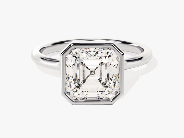 Bezel Asscher Diamond Engagement Ring (3.00 CT)