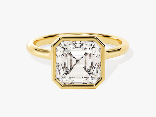 Bezel Asscher Moissanite Engagement Ring (3.00 CT)