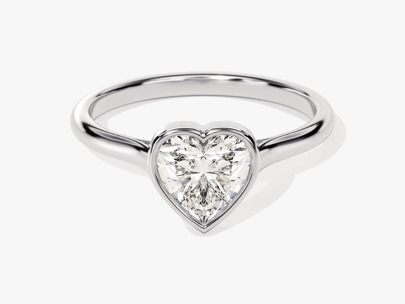 Bezel Heart Lab Grown Diamond Engagement Ring (1.00 CT)