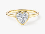 Bezel Heart Lab Grown Diamond Engagement Ring (1.00 CT)