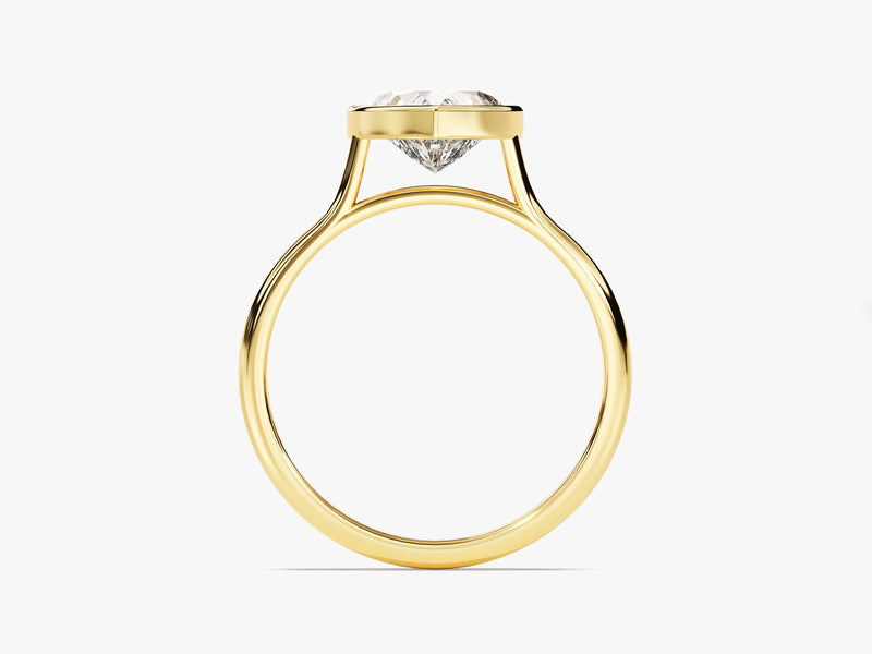 Bezel Heart Moissanite Engagement Ring (1.50 CT)
