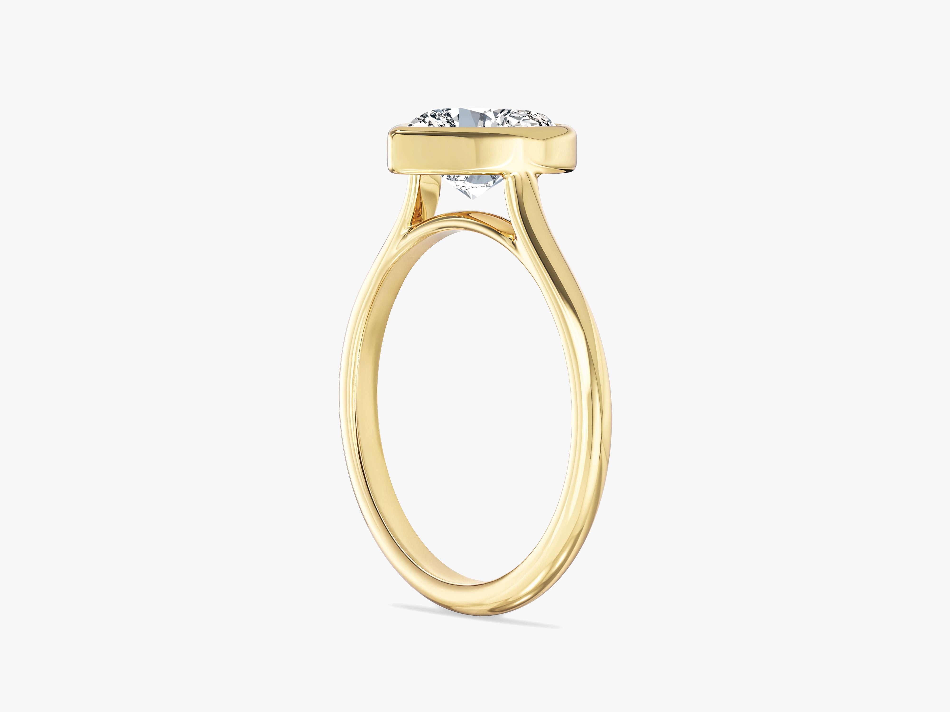 Bezel Heart Lab Grown Diamond Engagement Ring (1.50 CT)