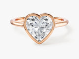 Bezel Heart Lab Grown Diamond Engagement Ring (2.00 CT)