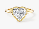 Bezel Heart Lab Grown Diamond Engagement Ring (2.00 CT)