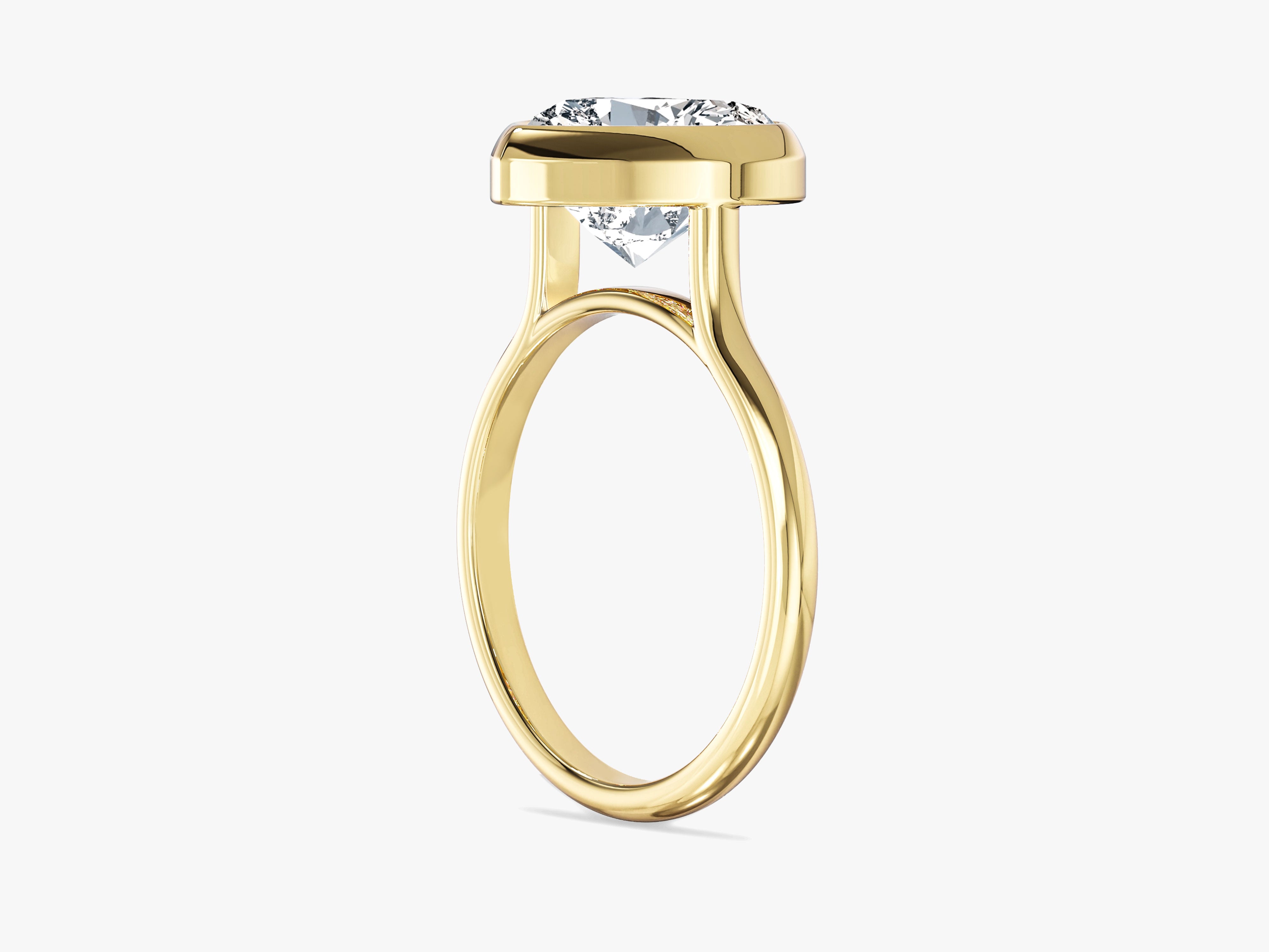 Bezel Heart Lab Grown Diamond Engagement Ring (3.00 CT)