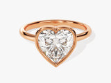 Bezel Heart Moissanite Engagement Ring (3.00 CT)