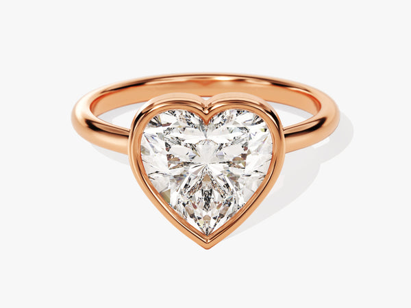 Bezel Heart Diamond Engagement Ring (3.00 CT)