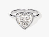 Bezel Heart Lab Grown Diamond Engagement Ring (3.00 CT)