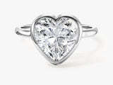 Bezel Heart Moissanite Engagement Ring (3.00 CT)