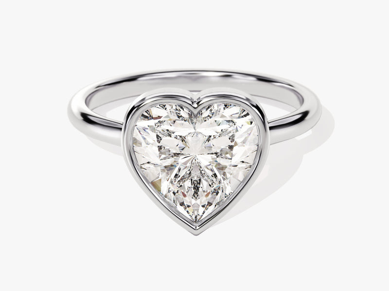 Bezel Heart Diamond Engagement Ring (3.00 CT)