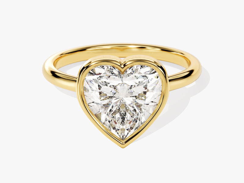 Bezel Heart Lab Grown Diamond Engagement Ring (3.00 CT)