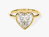 Bezel Heart Moissanite Engagement Ring (3.00 CT)