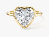 Bezel Heart Moissanite Engagement Ring (3.00 CT)