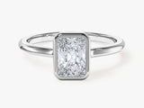 Bezel Radiant Lab Grown Diamond Engagement Ring (1.00 CT)