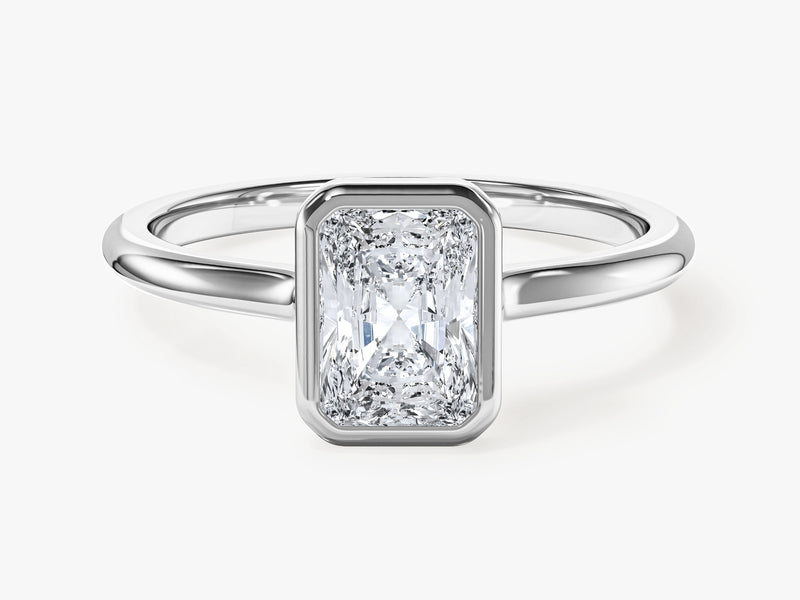 Bezel Radiant Moissanite Engagement Ring (1.00 CT)