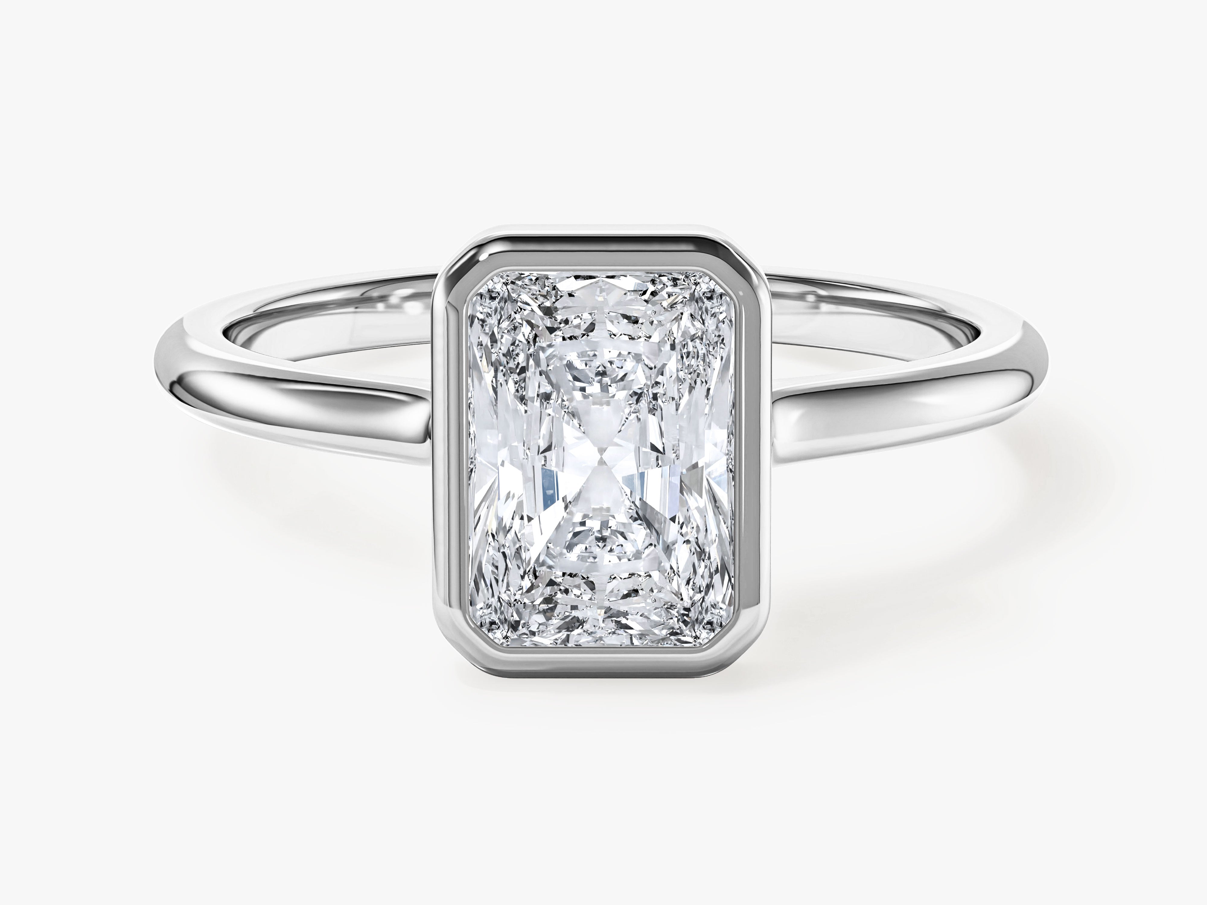 Bezel Radiant Moissanite Engagement Ring (1.50 CT)