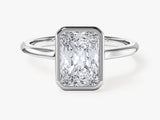 Bezel Radiant Moissanite Engagement Ring (2.00 CT)